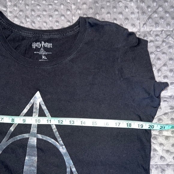 Harry Potter XL t shirt deathly hallows short sleeve black silver - Picture 5 of 11